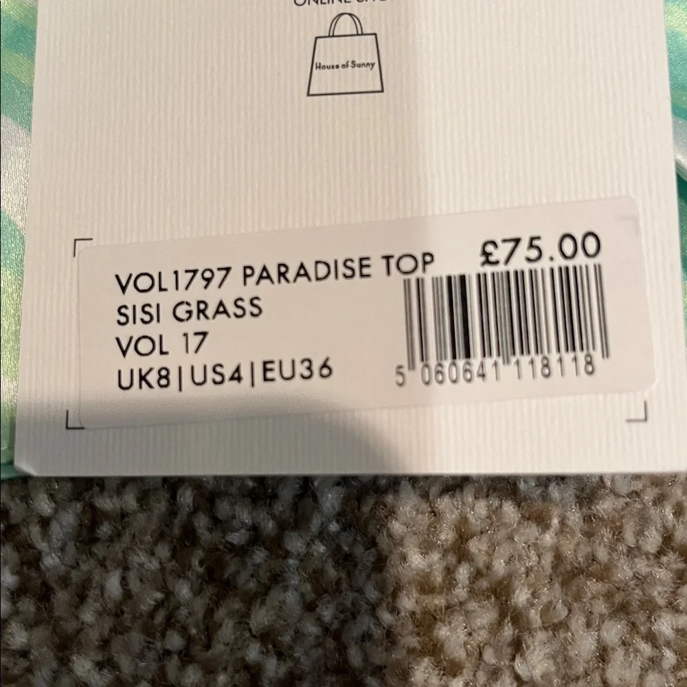 House of Sunny Mint and White Swirl Top - Picture 6 of 6